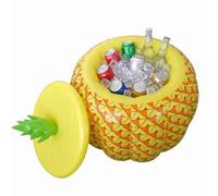 Inflatable Pineapple Cooler, Hawaiian Tropical Beach Party Decor, Floating Drink Bucket, Blow Up Cooler for Pool Outdoor Adult Birthday Party