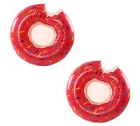 Inflatable Pink Doughnut - Pack of 2-42 inches/107cm Donut with Pink Icing Design - Adults Kids Boys Girls Fun Summer Activity Pool Party Beach Day Swimming Toy Float