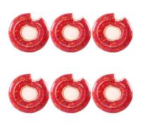 Inflatable Pink Doughnut - Pack of 6-42 inches/107cm Donut with Pink Icing Design - Adults Kids Boys Girls Fun Summer Activity Pool Party Beach Day Swimming Toy Float