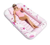 Inflatable Pool Bed | Tanning Bed with Cup Holder | Sun Lounger | For Adults Couples Families Holiday Resort Beach Lake Summer