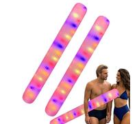 Inflatable Pool Bticks, Blow Up Pool Swimming Noodles, 2x Inflatable Swimming Pools for Pool, Giant Outdoor Water Games, Built-in Bright Colorful Light for Women