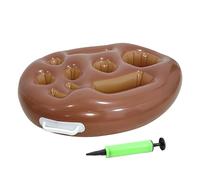 Inflatable Pool Drink Holder - Nine Slot Floating Tray, Portable Foldable Rack with Air Pump, Lightweight Carry Compact Design | Outdoor Beverage Organizer for Beach Deck Swimming Picnic Birthday Hot