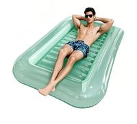 Inflatable Pool Float - Adult Pool Lounger, Ergonomic Curved Chair Bed | Foldable Floating Recliner with Adjustable Headrest for Poolside Relaxation, Summer Lake Trips, Outdoor Camping, Travel Party