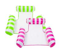 Inflatable Pool Float adults 2 Pack 4-in-1 Inflatable Water Hammock Swimming Pool Floating Chair Relax in the Swimming Pool, Beach, Bathroom,and Water Lounge Summer Holiday Pink+Green