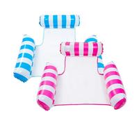 Inflatable Pool Float adults 2 Pack 4-in-1 Inflatable Water Hammock Swimming Pool Floating Chair Relax in the Swimming Pool, Beach, Bathroom,and Water Lounge Summer Holiday (Pink+Blue)