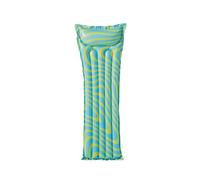 Inflatable Pool Float Air Mat Lilo 1.83m x 69cm Blow Up Swimming Pool Mattress Beach Lounge Airbed PVC Wave Design Summer Pool Float for Adults & Kids Garden Holiday Water Fun (Blue Swirls)