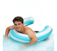 Inflatable Pool Float | Candy Stripe Swim Noodle Lounge, Thickened PVC Curved Water Float Raft For Pool Lake River Beach Party, Portable Summer Floating Toy For Men Women Vacation