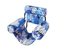 Inflatable Pool Float Chair for Adults Heavy Duty Blow Up Pool Float with Sitting Base Backrest Floating Pool Chair for In Pool Use Beach Lake Summer Party Pool Inflatables (Maple Leaf Royal Blue)