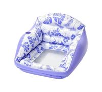 Inflatable Pool Float Chair Tropical Leaves Lounger Adjustable Backrest Cup Holders Foot Rest Mesh Seat For Adults Summer Water Party Beach Lake Vacation Backyard Camping Outdoor Tanning Swimming