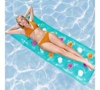 Inflatable Pool Float Lilo with Pillow Swimming Lounger Mat Adult Size 1.88m