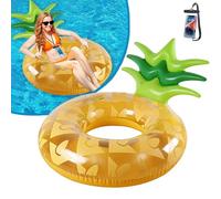 Inflatable Pool Float Pineapple Swimming Ring 98CM Giant Lounge Swim Raft Rubber Pool Tube for Adults Kids Summer Outdoor Beach Party Water Fun Decor