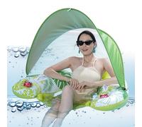 Inflatable Pool Float, Pool Lounger for Adults with Sun Canopy, with Drink Holder and Ergonomic Swimming Island as a Water Lounger for Men and Women in Summer by the River Lake