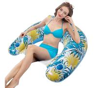 Inflatable Pool Floating Chair: Floating Pool Chair, Pool Water Chair with Cup Holder | Pool Chair Oversized, Single Layer for Pool Toy, Party at the Beach