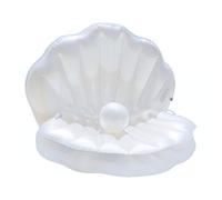 Inflatable Pool Floating Raft Comfortable Giant Pearl Scallops Inflatable Pool Float Shell Mattress Lounger Water Inflatable Floating Bed with Handle and Pearl Ball Water Sofa