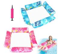 Inflatable Pool Floats Adult, 4-in-1 Multi-Purpose Pool Float Rafts Water Hammock, Blow up Pool Noodles for Adult Floating Chair for Party Summer Water Beach Lake Fun (A)