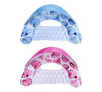 Inflatable Pool Floats Adult, Pool Float Chairs With Cup Holders, Water Floating Lounger With Sunshade, Chairs For Adults Swimming Pools Party Summer Water Fun