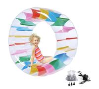 Inflatable Pool Floats - Colorful Inflatable Water Wheel Roller Toy,PVC Construction Inflatable Activity Wheel,for Garden/Lawn/Home Fun - Creates Memorable Family Gathering Enjoyment(160*110*85cm)