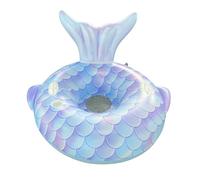 Inflatable Pool Floats For Kids - Portable Mermaid Tail Chair, Pool Chair Float With Cup Holder And Backrest For Kids Adults Swimming Water Beach Lake River Party Summer