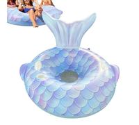 Inflatable Pool Floats | Mermaid Tail Raft,Floating Chair with Cup Holder and Backrest | for Kids Adults Water Beach Lake River Party Game Vacation