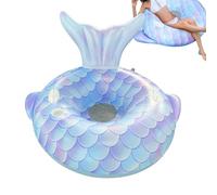Inflatable Pool Floats - Mermaid Tail Water Lounger | Pool Floats with Cup Holder and Backrest | for Swimming Water Beach Lake Party Game River Summer Outdoor