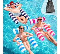 Inflatable Pool Floats, MLRYH 3 Pack Swimming Pool Float Adult Inflatable Water Hammock,Multi-Purpose Pool Hammock (Saddle, Lounge Chair, Hammock, Drifter) for Adults Kids Vacation