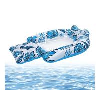 Inflatable Pool Floats - Soft Surface Structure, Daily Floating Lounger with Tropical Leaves Pattern, Element | Model for Men, Beginners, Garden Parties, Club