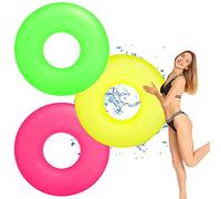 Inflatable Pool Floats Swimming Rings Tubes for Kids Adults,3pcs Kids Rubber Ring for Swimming,Inflatable Wheel Pool Tube Raft Swim Ring Floaties for Kids Swimming Pool Summer Beach Water Party
