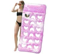 Inflatable Pool for Adults - Floating Mattress 180 x 90 cm, Inflatable Raft, Waterproof Leaf Pattern Headrest | Swimming Amusement Park, Travel, Garden, Party