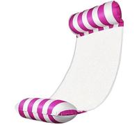 Inflatable Pool Hammock Float - Pink & White Striped Adult Water Lounger - Mesh Lilo Pool Inflatables for Adults - Pool Float Chair Hammock for Swimming Pools - Summer Pool Floats for Adults