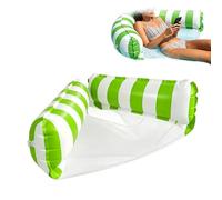 Inflatable Pool Hammock, Striped Water Float, Portable Pool Lounger with Net, Multipurpose Floating Saddle, Authentic PVC Material for Details, Leisure Water Hammock for Beach