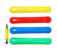 Inflatable Pool Noodle - High Buoyancy Float, 4 Piece Floating Stick Set with Pump, Length 150cm + Quick Fill Valve, Thickened Anti Rub Vinyl