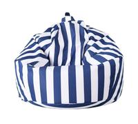 Inflatable Pool Puff Waterproof Outdoor Bean Bag Unfilled Cushion Cover for Salon Beach Garden Corner Seat Kids' Lounge (Dark Blue D70cm)