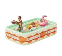 Inflatable Pool Rectangular Family Pool Swimming Pool Family Swimming Pool Paddling Pool Large for Children and Adults Summer Party