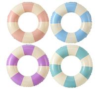 Inflatable Pool Rings for Adults, 4PCS 30 Inch Large Buoyancy Pool Ring Float with Handle for Summer Beach Swimming