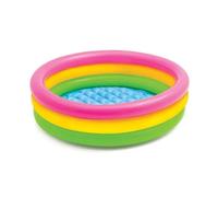 Inflatable Pool Three Ring Inflatable Swimming Pool Round Bubble Base Fishing Play Sand Wave Bob Ball Water Playground(Three-Ring Pool 90cm)