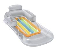 Inflatable Pool Toys Lounge Chairs, lilo Pool Inflatables Tanning Pool Floats Foot Rest for Adults (White)
