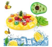 Inflatable Pool Tray, Floating Cup Holder, Drink Cooler, Party Accessory (Yellow)