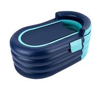 Inflatable Portable Bathtub,84 * 140 * 74cm, PVC Inflatable Spa Pool, Foldable Adult Bath Tub with Air Pump,Pool in Summer,Inflatable Basin, Bathtub, Freestanding Bathtub for Home Spa (Blue)