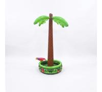 Inflatable Portable Ice Bucket Beverage Chiller Tub Bin PVC Construction Reusable Design Leak Resistant suitable for terrace relaxation lawn games, Parrot Palm Tree Ice Bucket