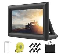 Inflatable Projector Screen,14/16/20FT Outdoor Blow Up Movie Screen with Air Blower and Carry Bag,Front & Rear Projection,for Backyard Movie Night Pool Party(16FT)