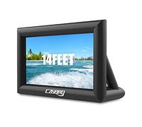 Inflatable Projector Screen - 14FT Outdoor Movie Screen Blow Up for Movie Parties Backyard Outside with Air Blower and Carry Bag, Front and Rear Projection