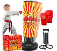 Inflatable Punch Bag for Kids 5-10 Years Old, Free Standing Boxing Set With Gloves and Pads, Kickboxing Dummy for Boys and Girls