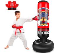 Inflatable Punching Bag for Kids, 165CM kids Punching Bag with Gloves for Boys & Girls, Kicking Bag Boxing Set for Practicing Karate, Taekwondo, MMA (Ninja Dog)