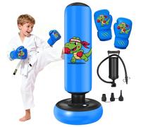 Inflatable Punching Bag Ninonly 130cm Dinosaur Pattern Stable Boxing Bag with Boxing Gloves for Karate and Taekwondo Practice for Boys and Girls Gifts