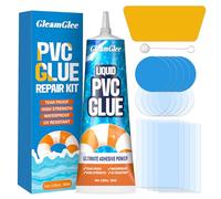 Inflatable Puncture Repair Kit - Heavy-Duty Waterproof PVC Glue & Patches for Hot Tubs, Pools, Air Beds, Boats, Kayaks, Canoes, Spas & More - Includes Repair Glue, Patches & Applicator Tool - 80ml