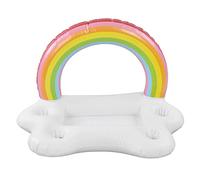 Inflatable Rainbow Cloud Drink Holder Floating Beverage Salad Fruit Serving Bar Party Pool Float Tool Large Capacity Impact Resistant PVC Material for Swimming Pools Lakes Hot
