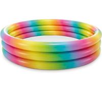 Inflatable Paddling Pool XL 168cm Rainbow 3 Rings Garden Fun Outdoor Kids