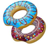 Inflatable rings - Swimming rings for Pool Floats | Rubber Ring for swimming Pool Inflatables - Bestway 2x Donut Swim Rings & repair patch - Teens and Adults Inflatable Pool Floats - 107cm