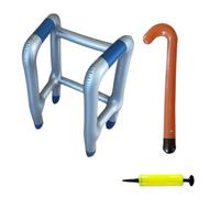 Inflatable Rollator And Walking Stick - 32.28x19.69x15.75 Inch, PVC Inflatable Support, Including Manual Air Pump | Retirement Walker Stools Fake Support Tool Man Women Senior Father Adult Child