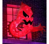 Inflatable Scary Flying Ghost Broke Out From Window, 4.5ft Halloween Scary Flying Ghost With LED Lights And Air Blower, Scary Halloween Indoor/Outdoor Decoration